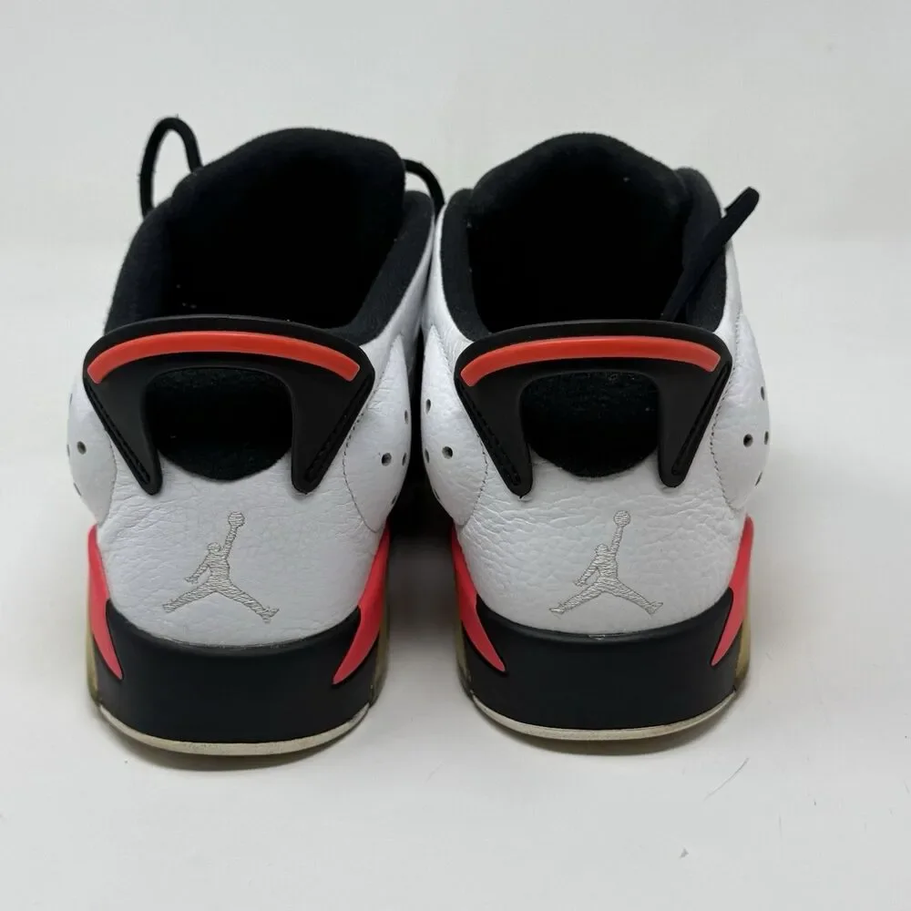 Nike Air Jordan 6 Retro Low Sneakers Shoes Mens 10.5 White Infrared Black 304401